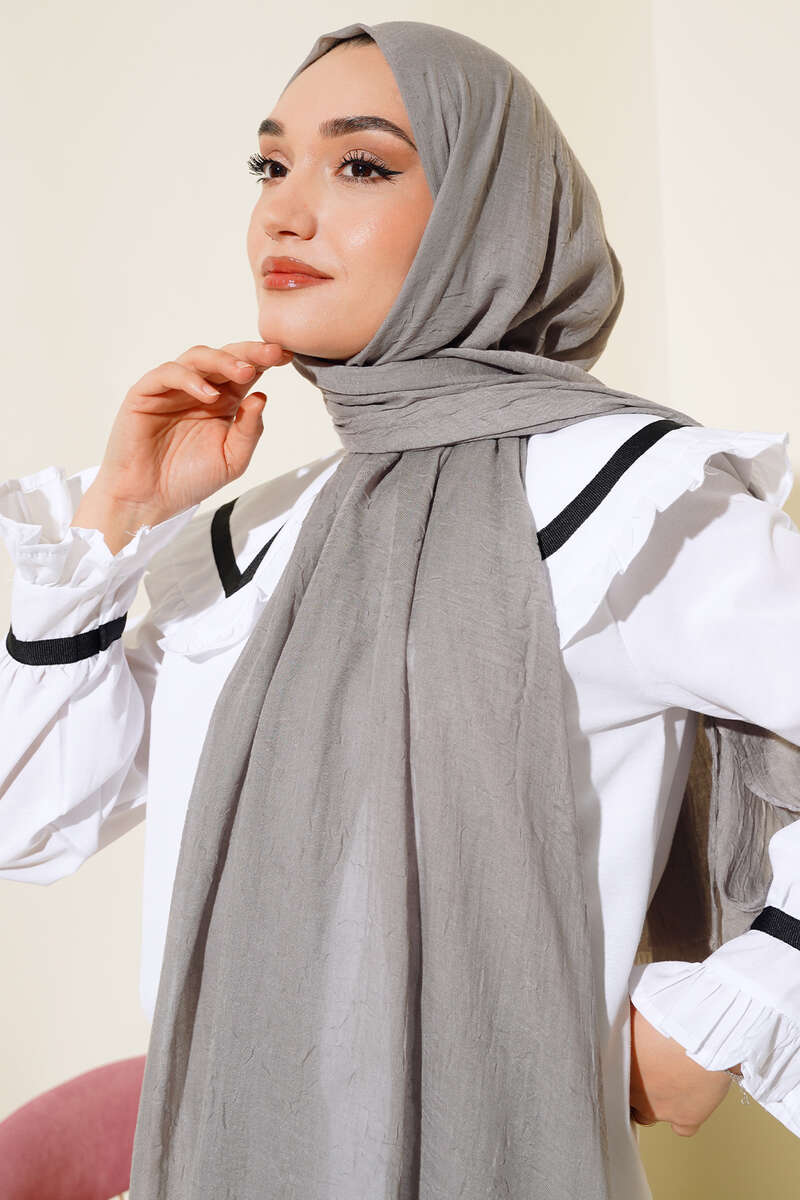 Organic Bamboo Crinkle Shawl - Slate Grey