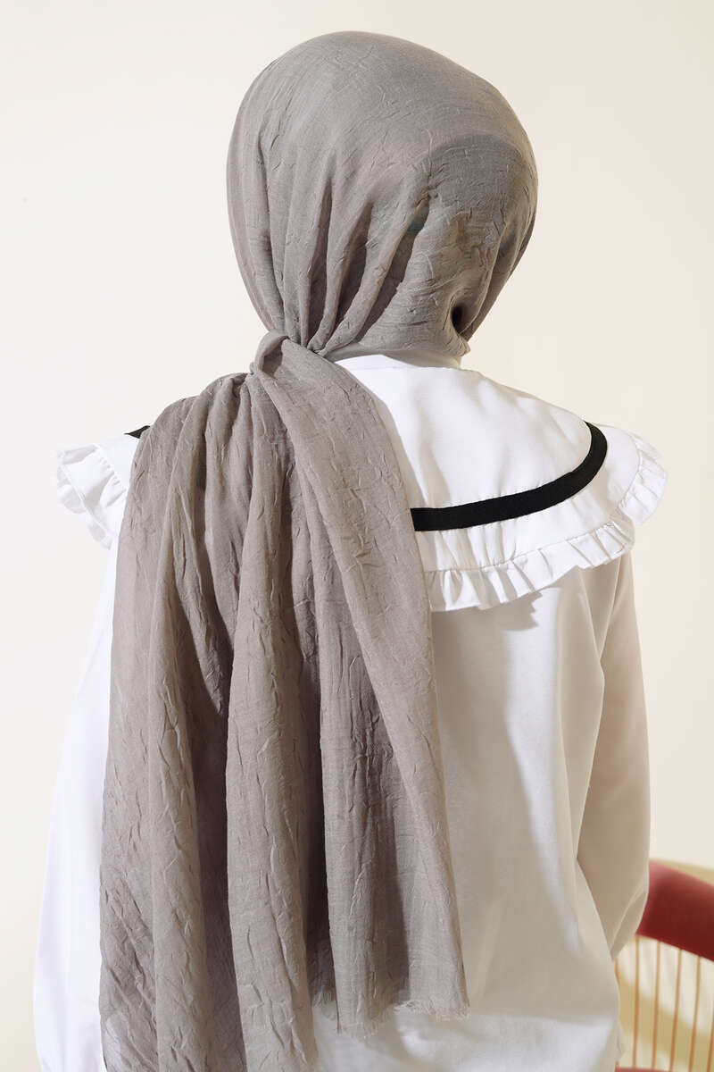 Organic Bamboo Crinkle Shawl - Slate Grey