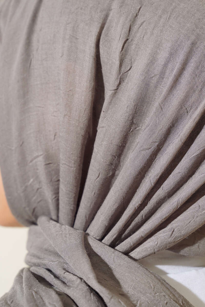 Organic Bamboo Crinkle Shawl - Slate Grey