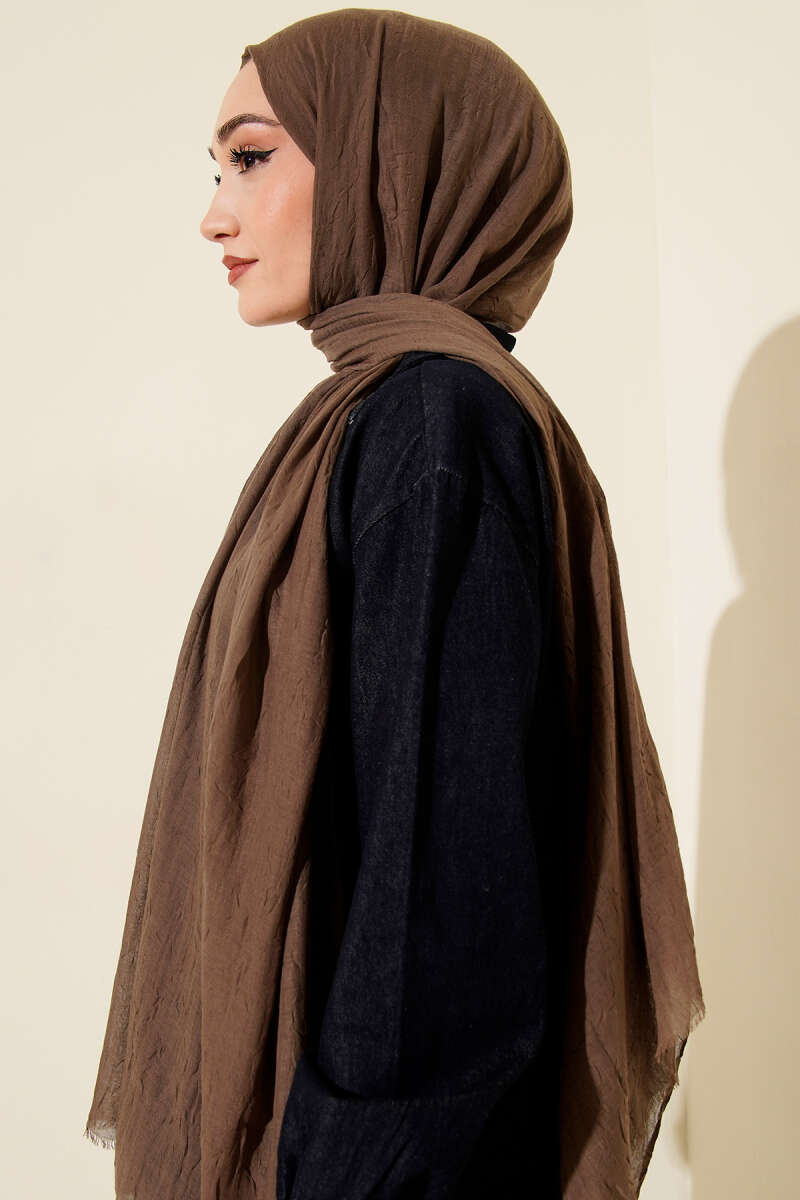 Organic Bamboo Crinkle Shawl - Dark Mink