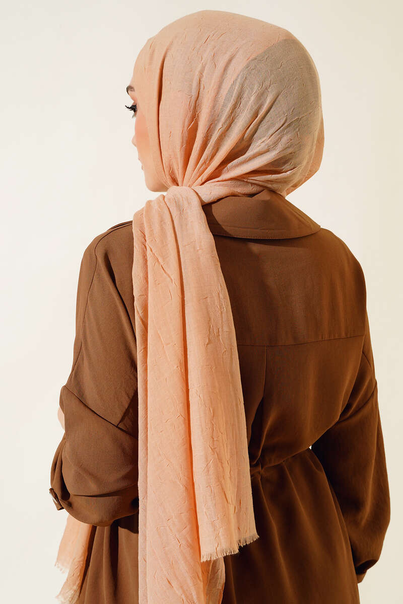 Organic Bamboo Crinkle Shawl - Latte