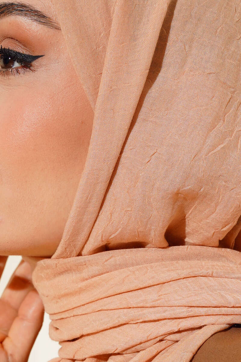Organic Bamboo Crinkle Shawl - Latte
