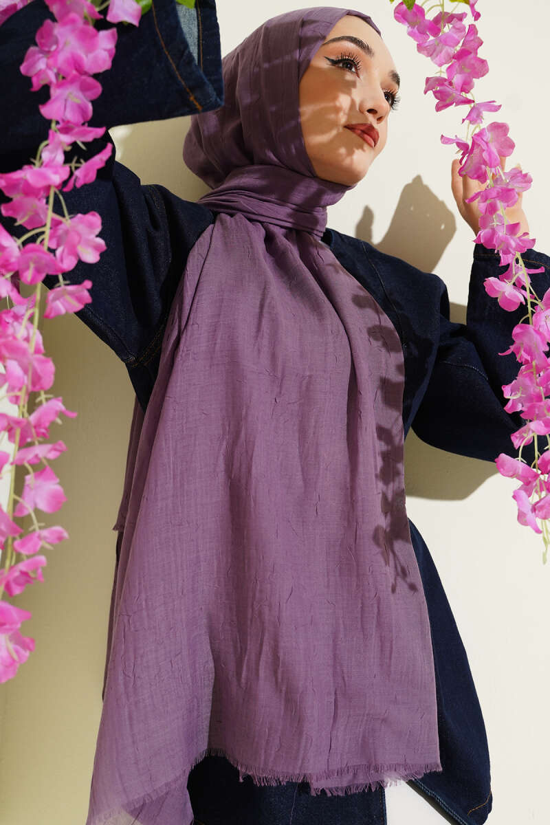 Organic Bamboo Crinkle Shawl - Lavender