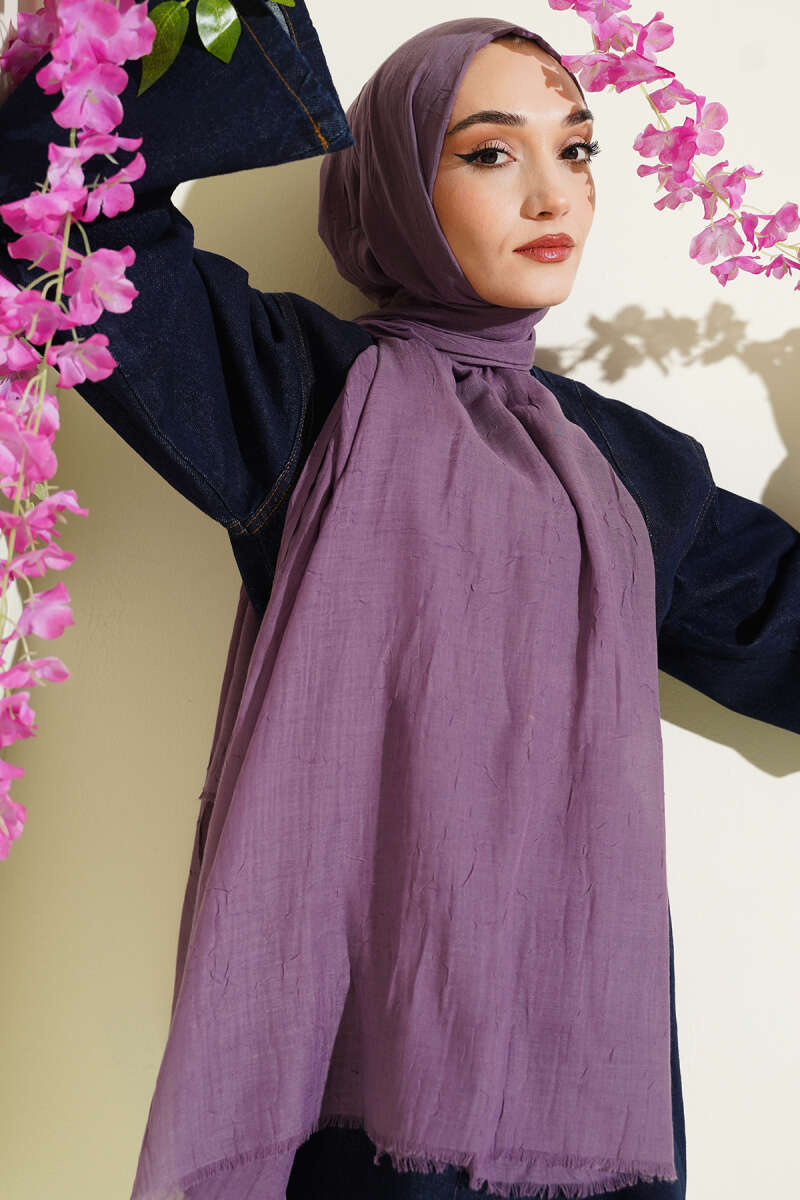 Organic Bamboo Crinkle Shawl - Lavender
