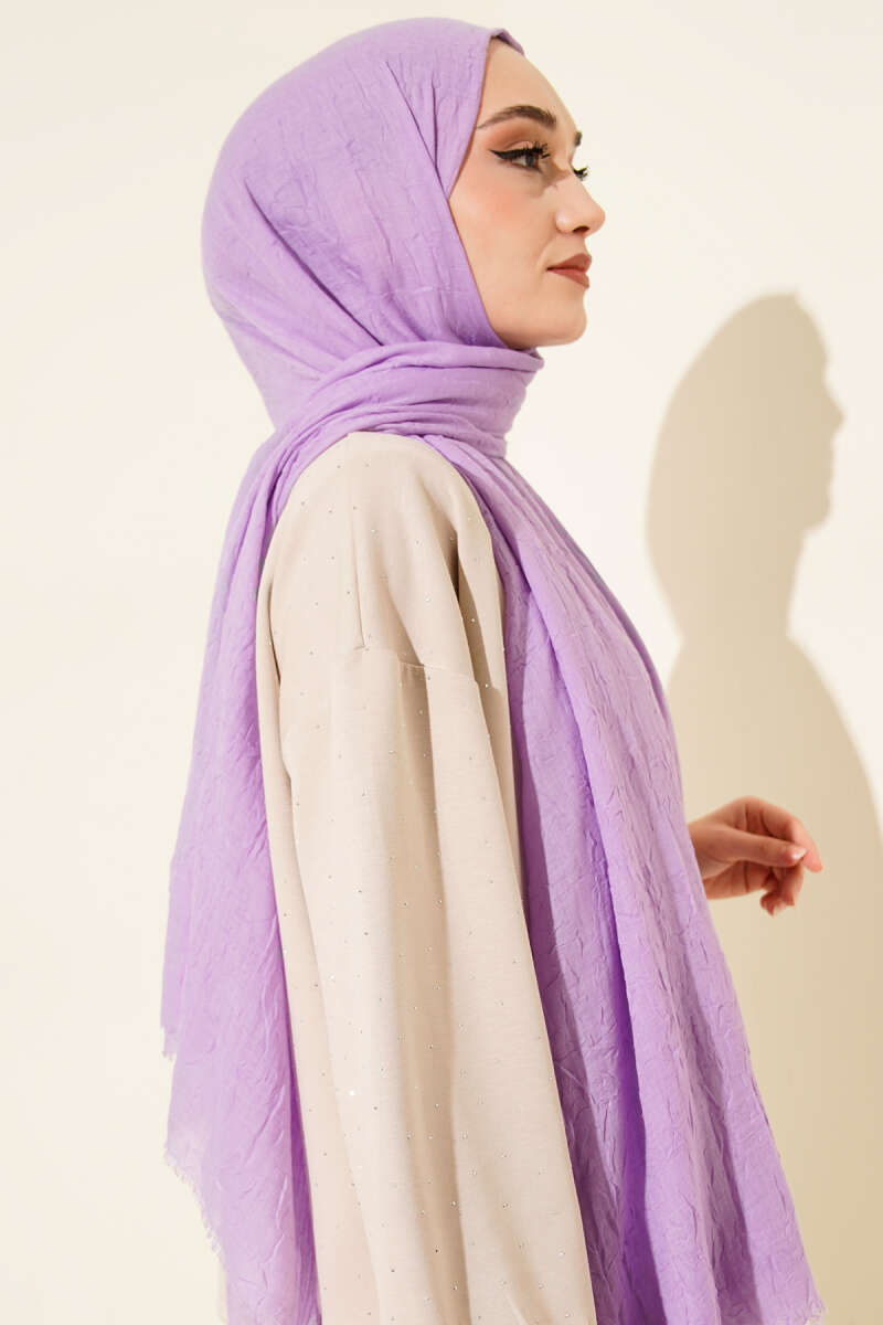 Organic Bamboo Crinkle Shawl - Lilac