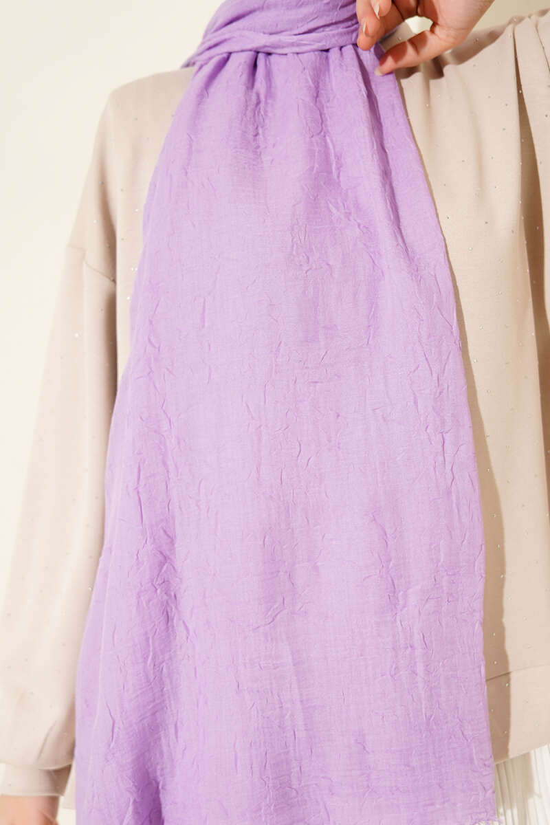Organic Bamboo Crinkle Shawl - Lilac