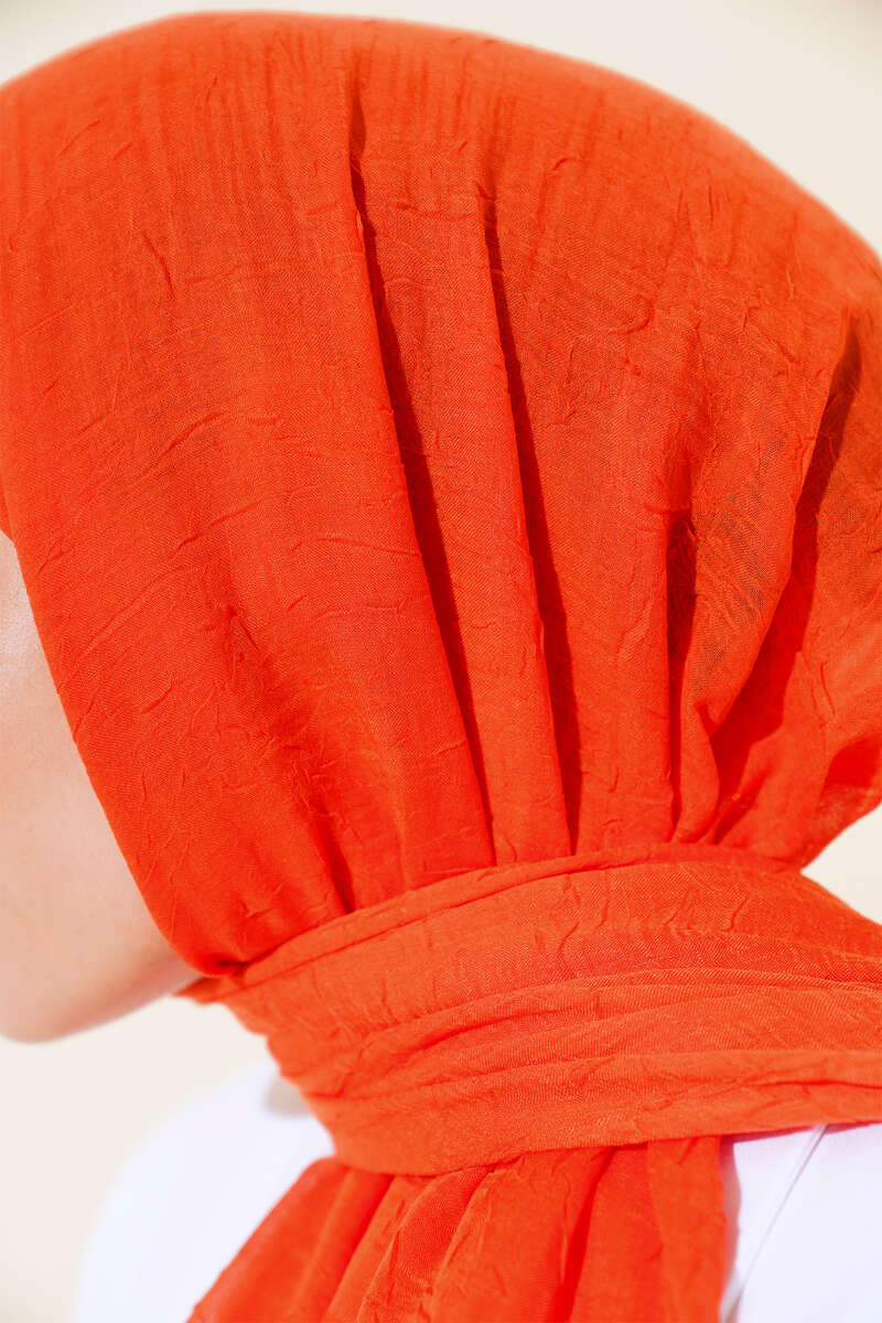 Organic Bamboo Crinkle Shawl - Orange
