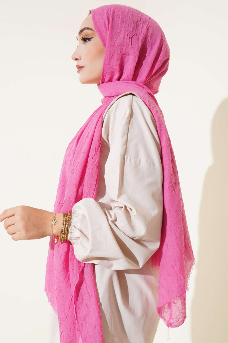 Organic Bamboo Crinkle Shawl - Pink