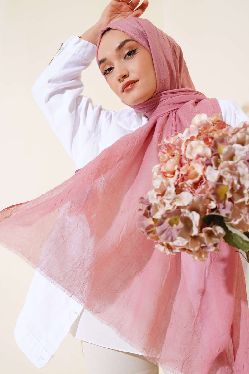 Organic Bamboo Crinkle Shawl - Powder
