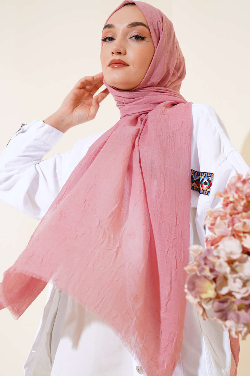 Organic Bamboo Crinkle Shawl - Powder