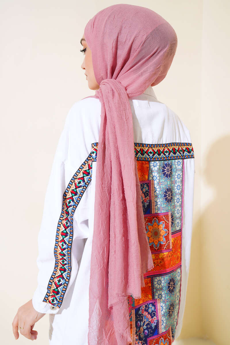 Organic Bamboo Crinkle Shawl - Powder