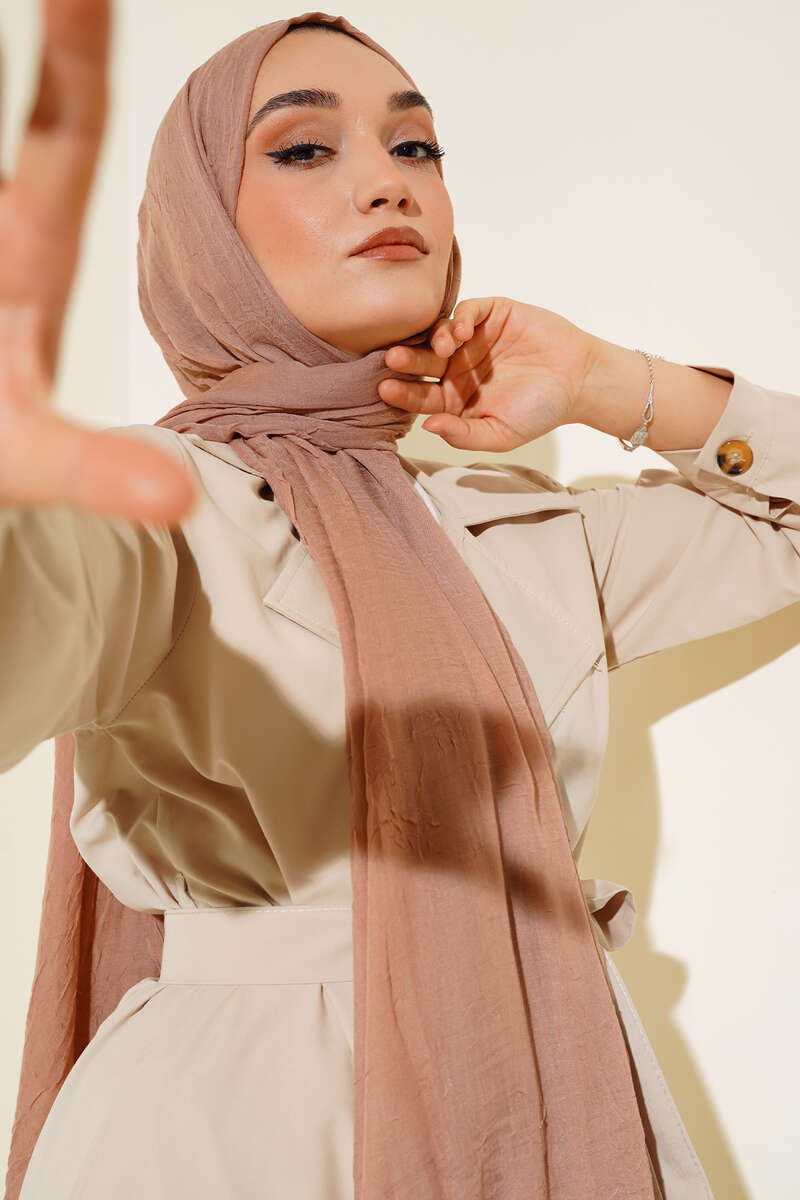Organic Bamboo Crinkle Shawl - Peach