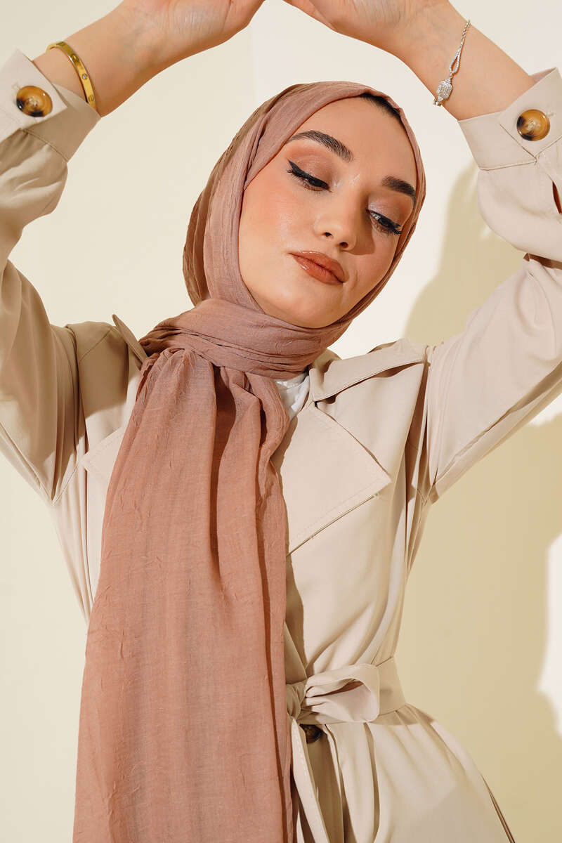 Organic Bamboo Crinkle Shawl - Peach