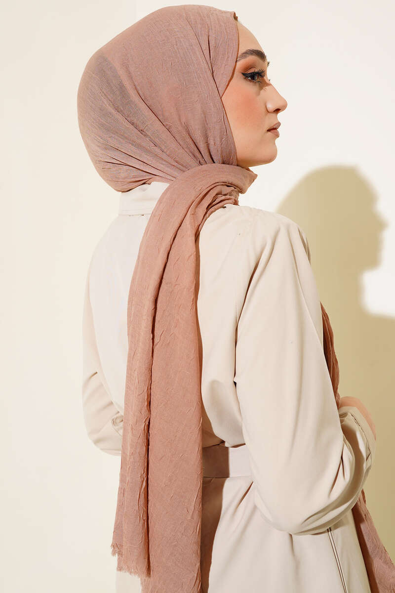 Organic Bamboo Crinkle Shawl - Peach