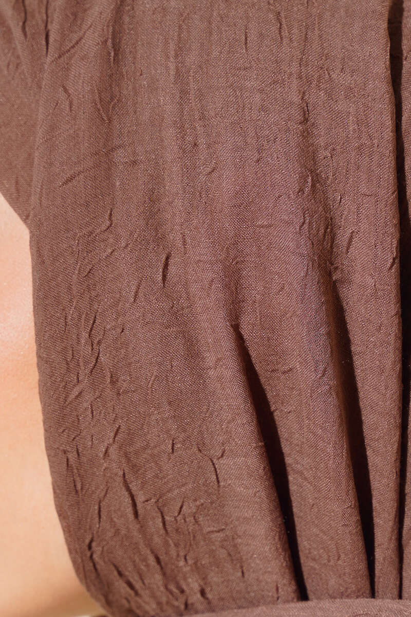 Organic Bamboo Crinkle Shawl - Soft Brown