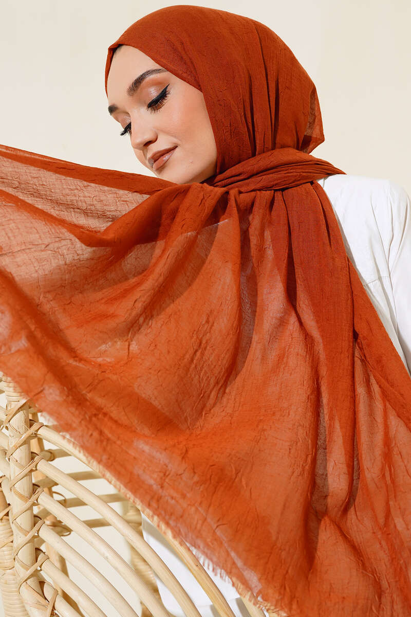 Organic Bamboo Crinkle Shawl - Tan