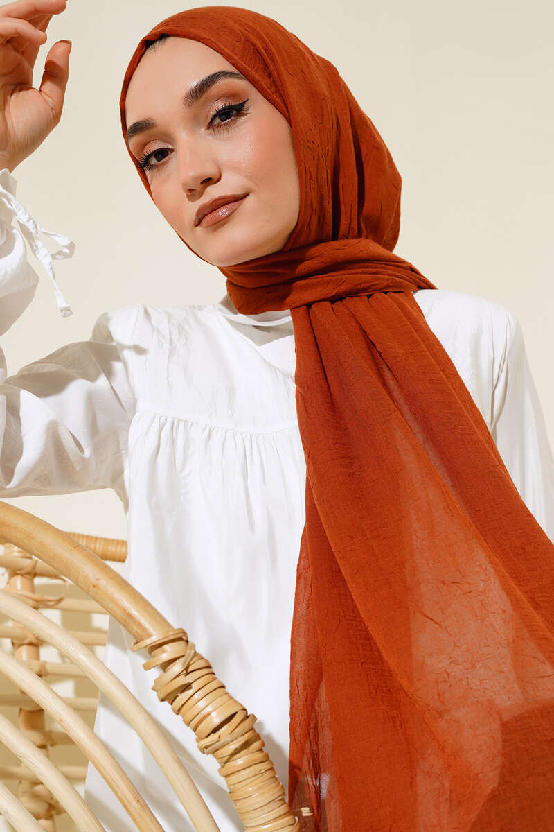 Organic Bamboo Crinkle Shawl - Tan