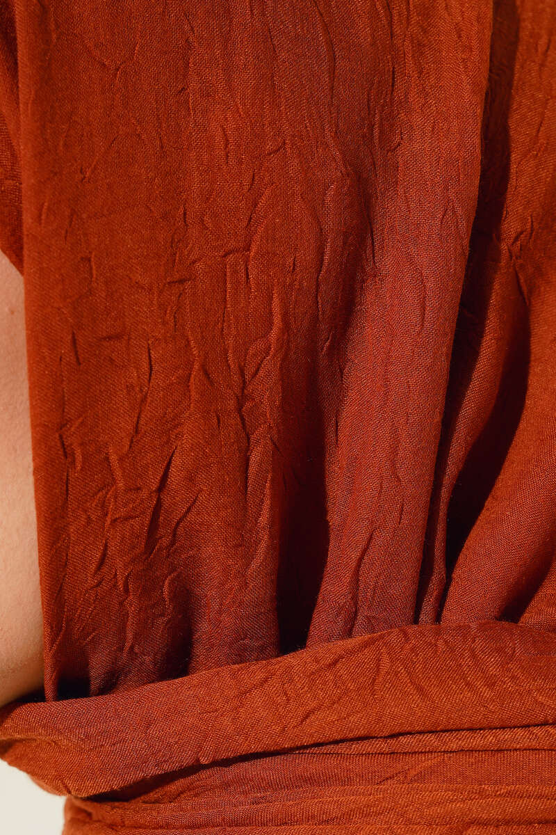 Organic Bamboo Crinkle Shawl - Tan