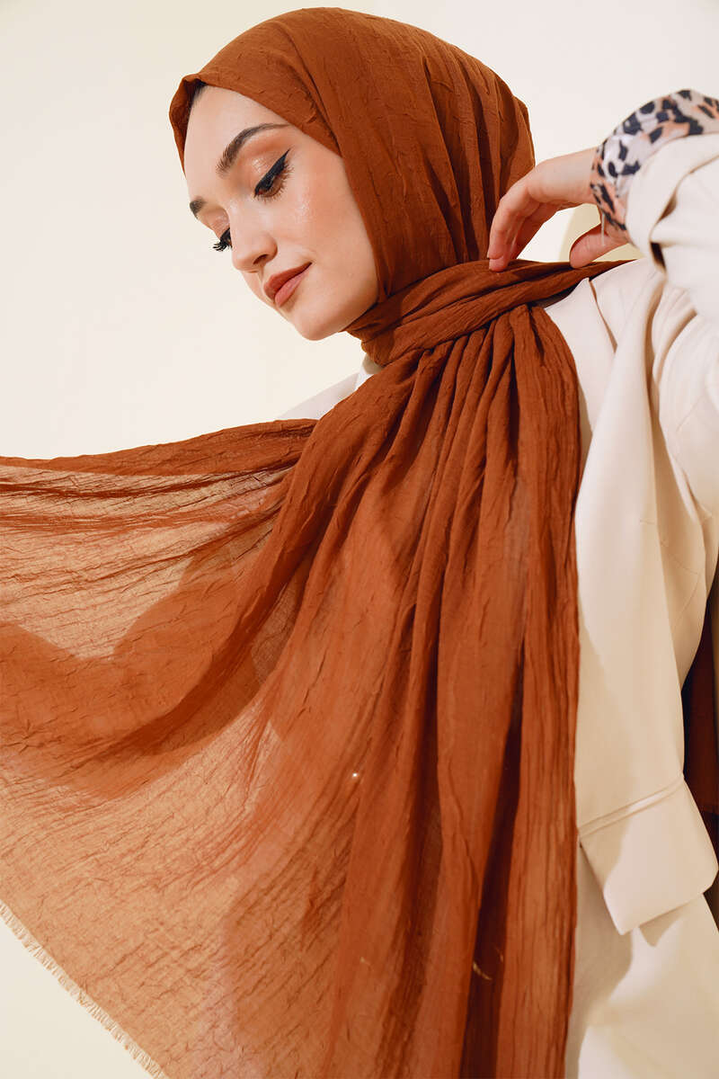 Organic Bamboo Crinkle Shawl - Earth