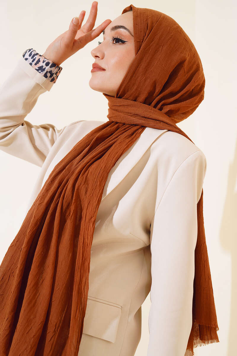 Organic Bamboo Crinkle Shawl - Earth