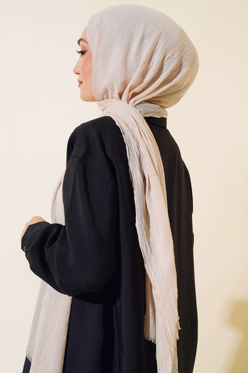 Organic Bamboo Crinkle Shawl - Vanilla