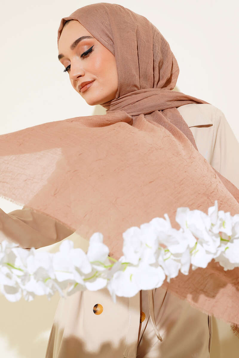 Organic Bamboo Crinkle Shawl - Mink