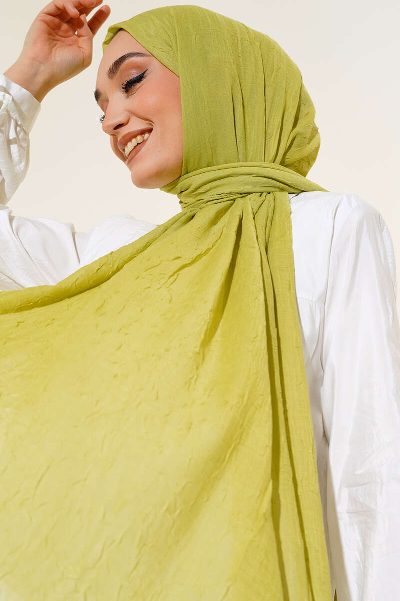 Organic Bamboo Crinkle Shawl - Olive