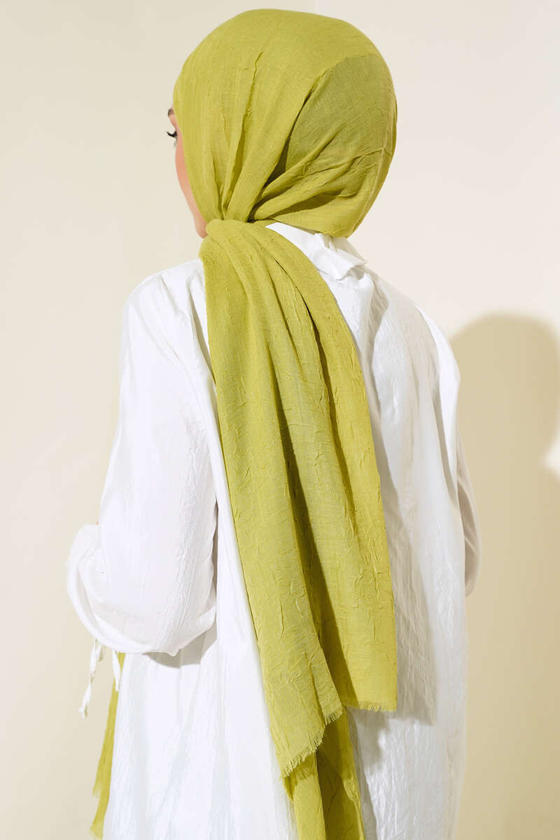 Organic Bamboo Crinkle Shawl - Olive