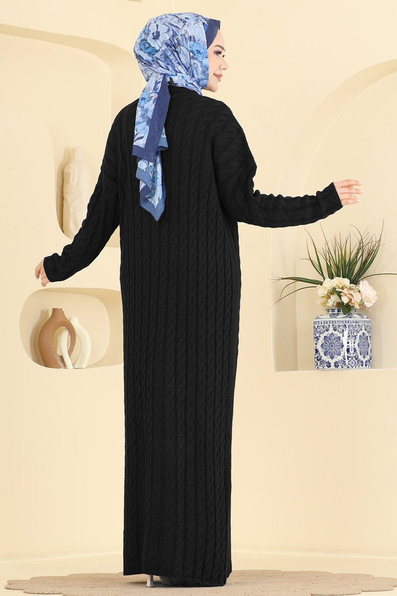 Cable Knit Dress - Black