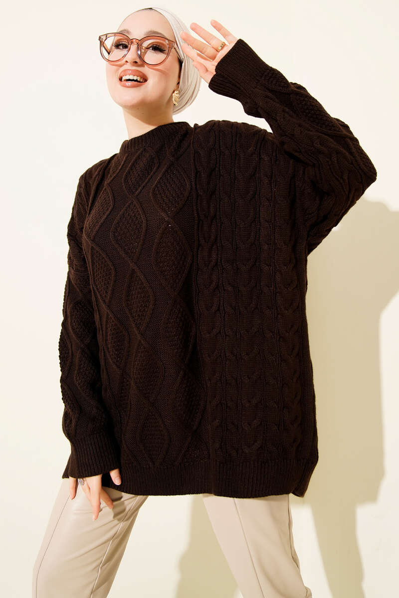 Chunky Knit Sweater - Dark Brown