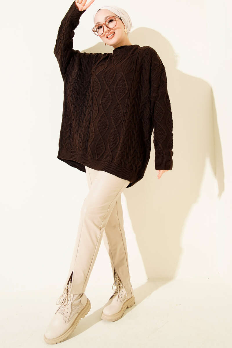 Chunky Knit Sweater - Dark Brown