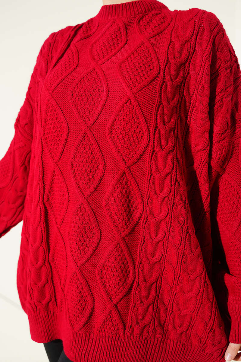 Chunky Knit Sweater - Red