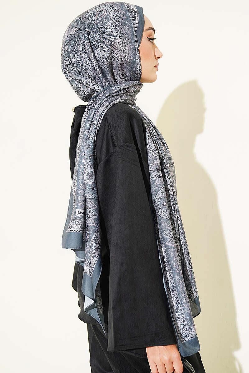 Ethnic Motif Patterned Shawl - Grey