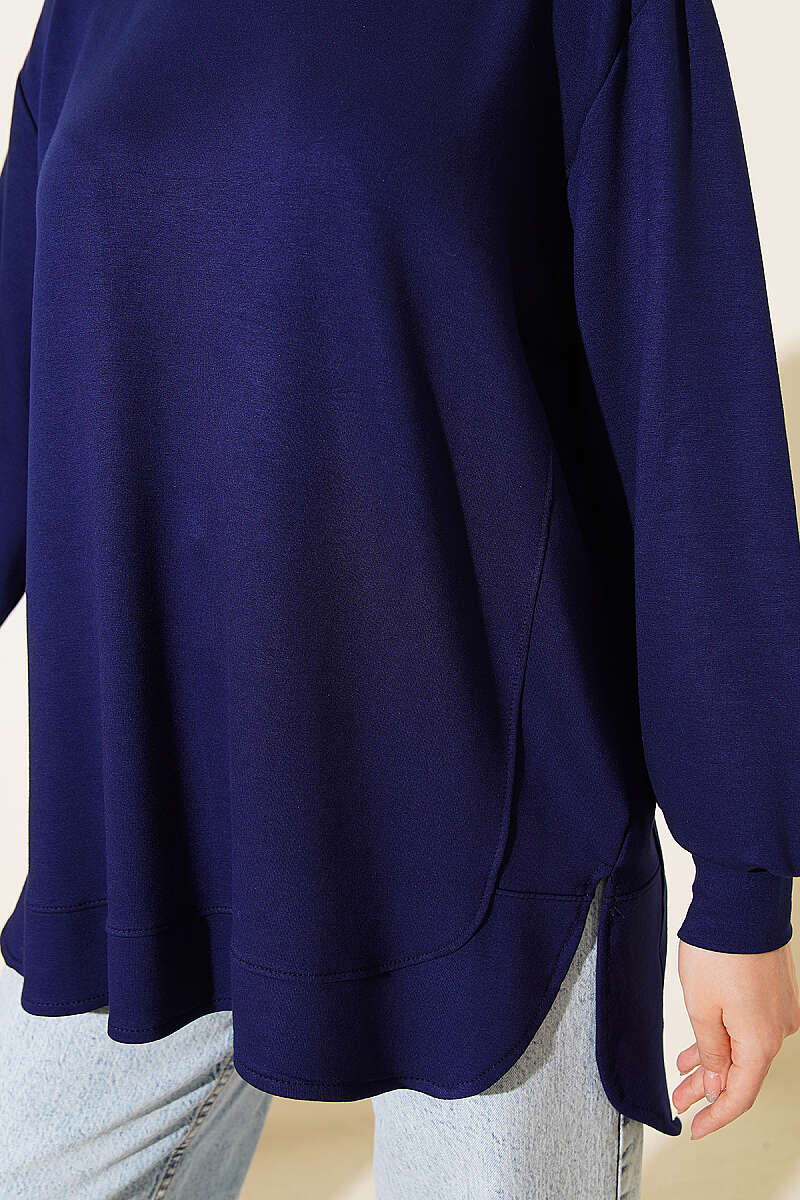 Loycha Tunic with Oval Stitching - Navy