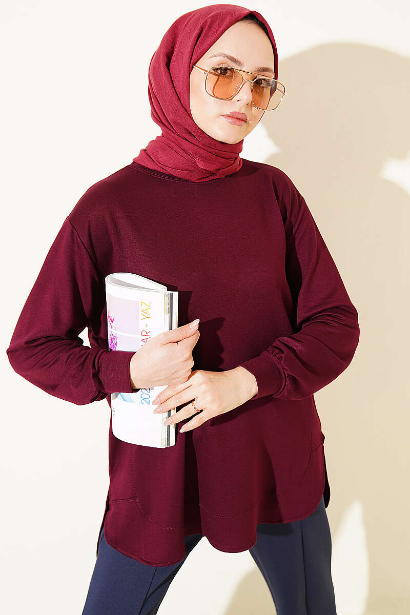 Loycha Tunic with Oval Stitching - Plum
