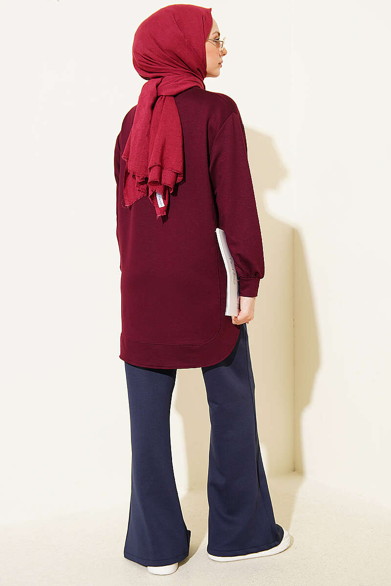 Loycha Tunic with Oval Stitching - Plum