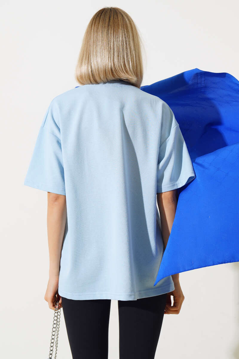 Oversized Basic T-Shirt - Light Blue