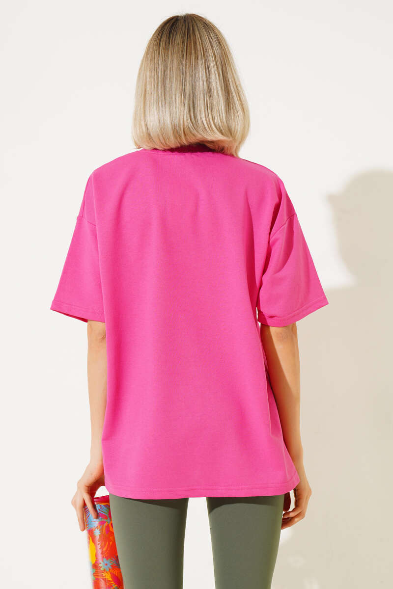 Oversized Basic T-Shirt - Fuchsia