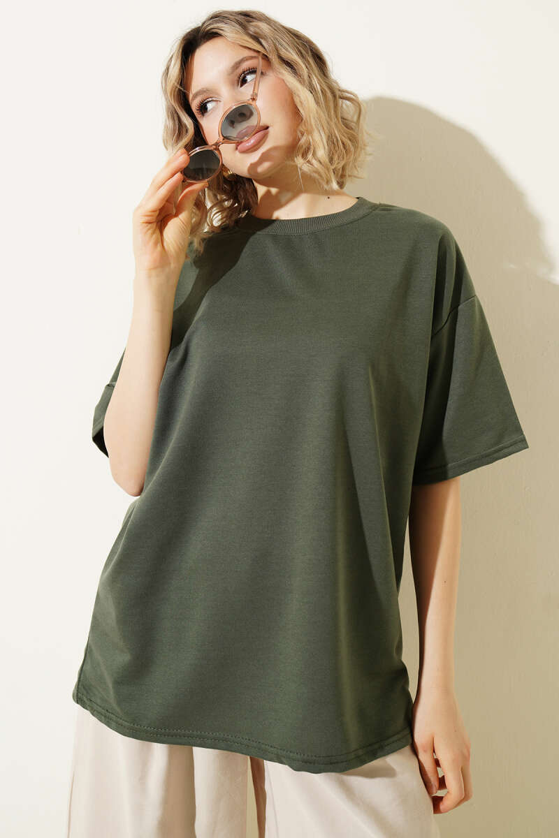 Oversized Basic T-Shirt - Khaki