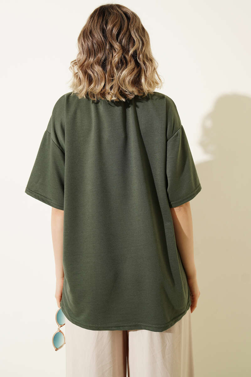 Oversized Basic T-Shirt - Khaki