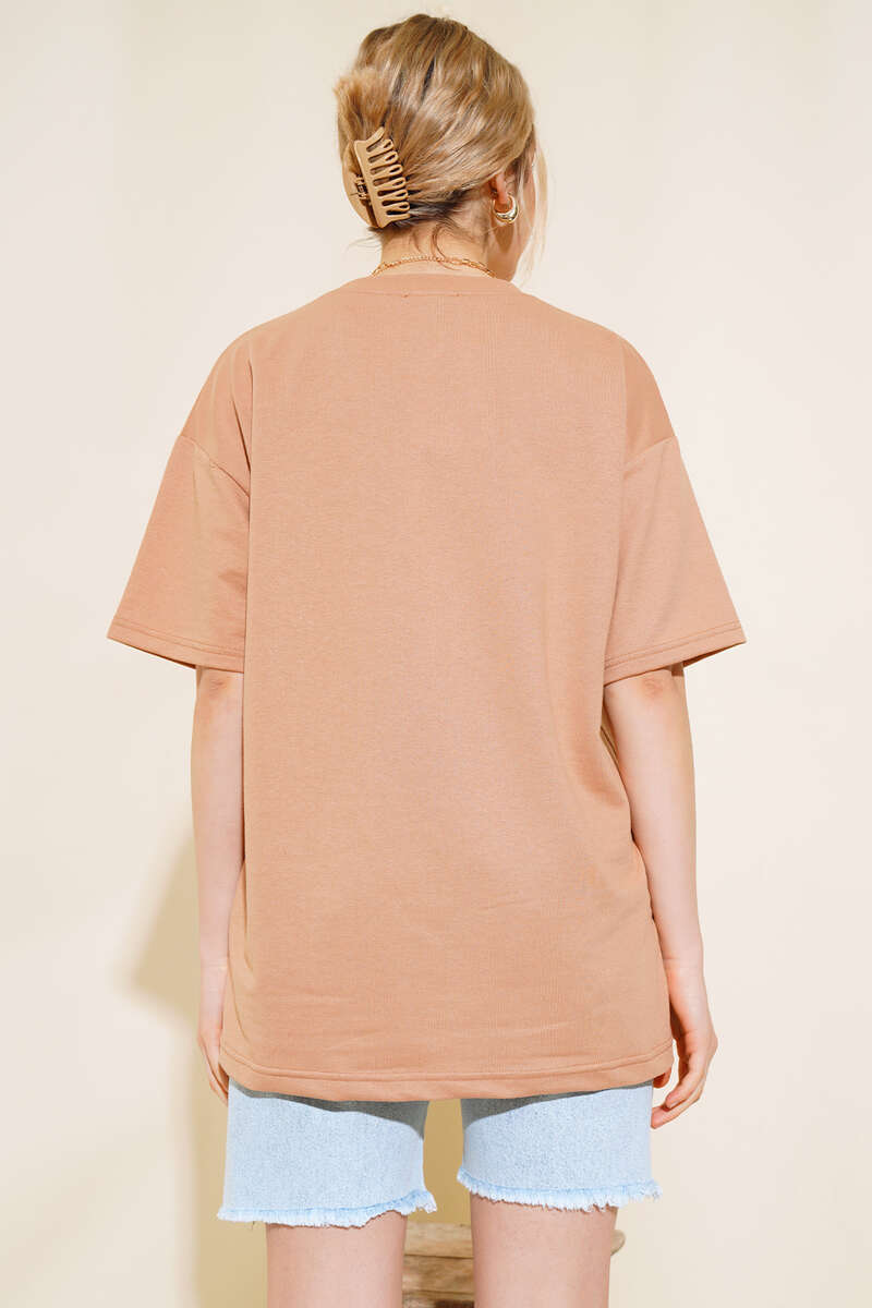 Oversized Basic T-Shirt - Latte