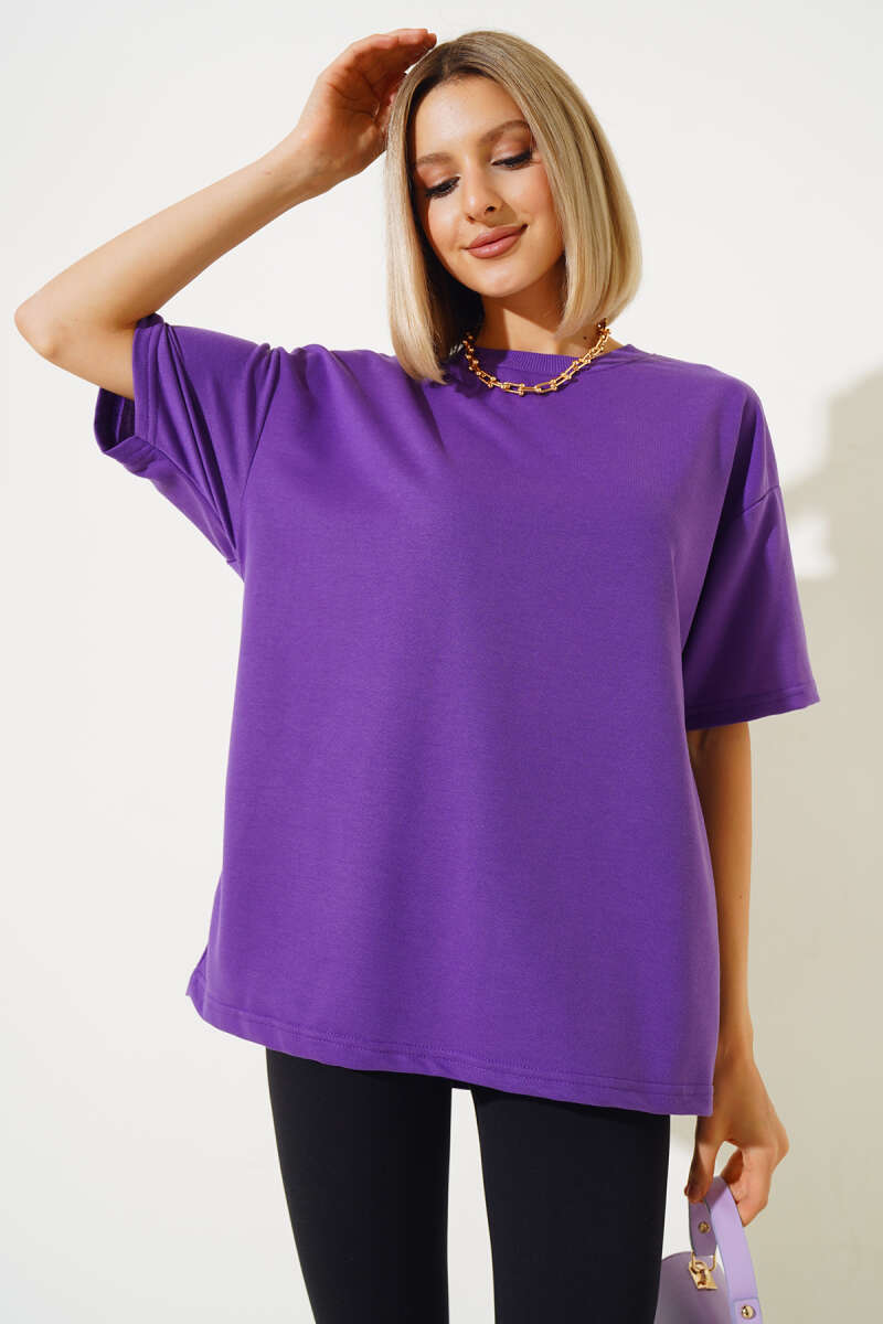 Oversized Basic T-Shirt - Purple