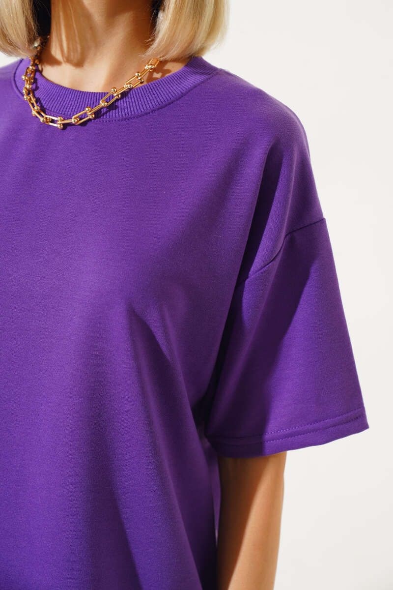 Oversized Basic T-Shirt - Purple