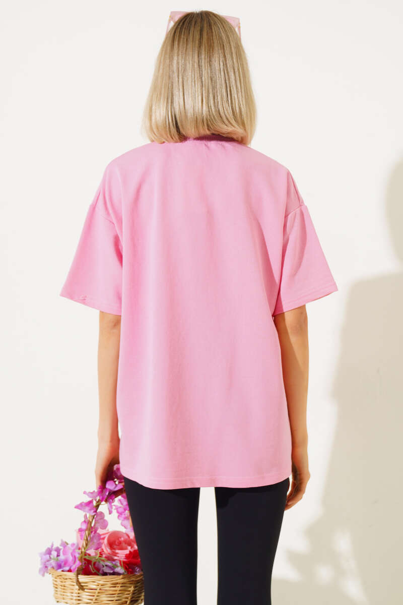 Oversized Basic T-Shirt - Pink