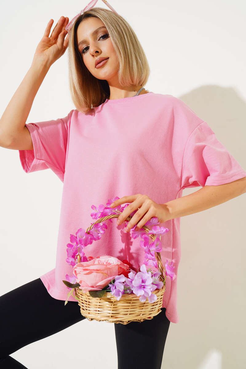 Oversized Basic T-Shirt - Pink