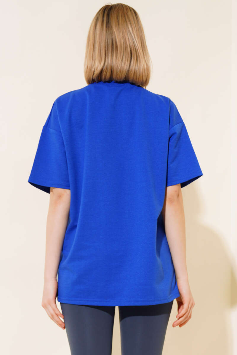 Oversized Basic T-Shirt - Saxe Blue