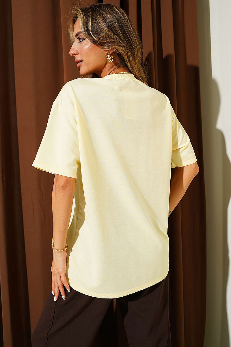 Oversized Basic T-Shirt - Yellow