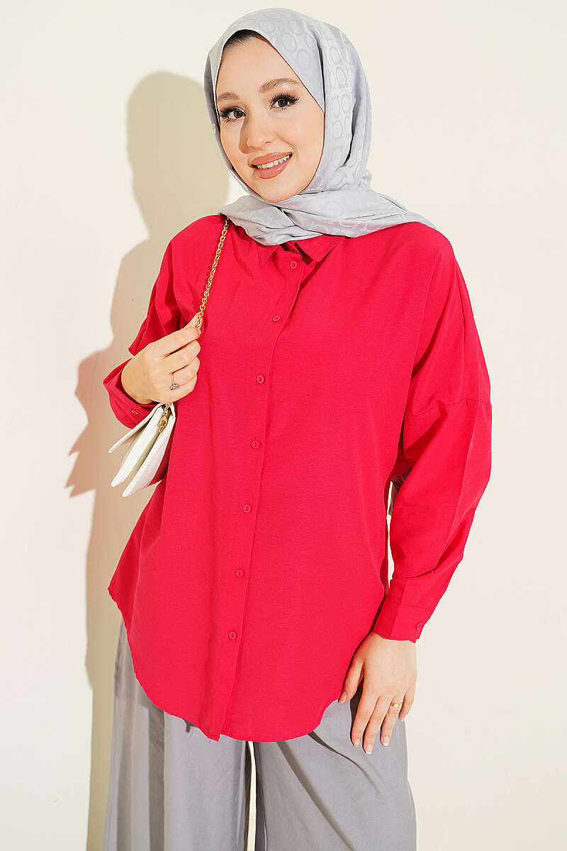 Oversized Shirt - Crimson