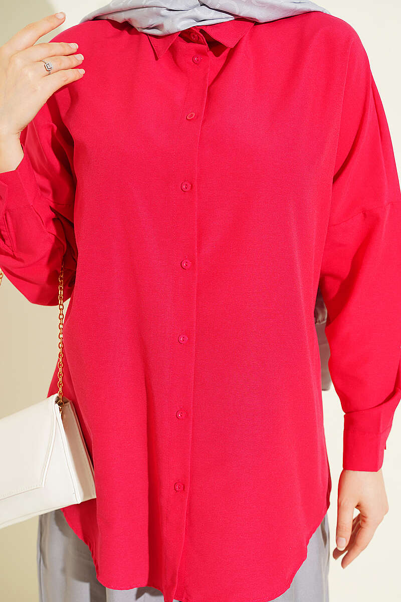 Oversized Shirt - Crimson