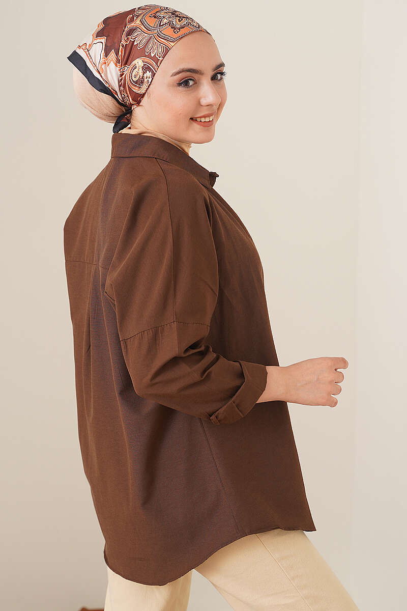 Oversized Shirt - Brown